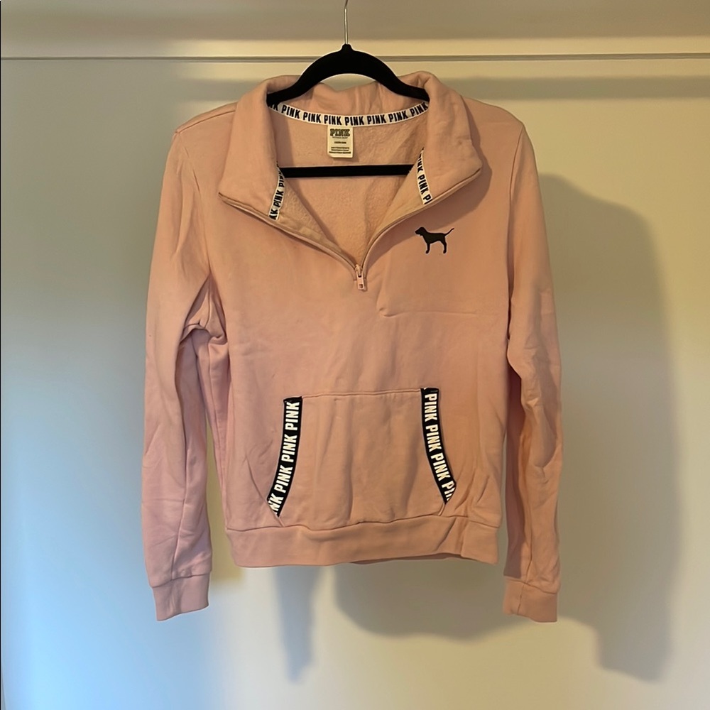 PINK Victoria's Secret Blush Pink Half-Zip Hoodie